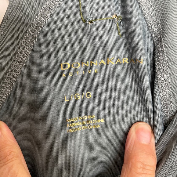 Donna Karan Active Midi Dress Women L Olive Green Sleeveless Draped Open Back - Picture 3 of 8